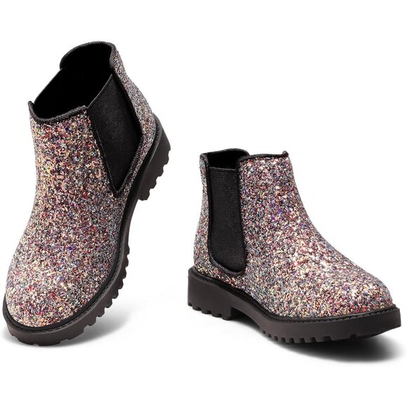 Kids Multi Color Ankle Snow Winter Chelsea Boot Synthetic Lightweight Booties - Picture 4 of 6